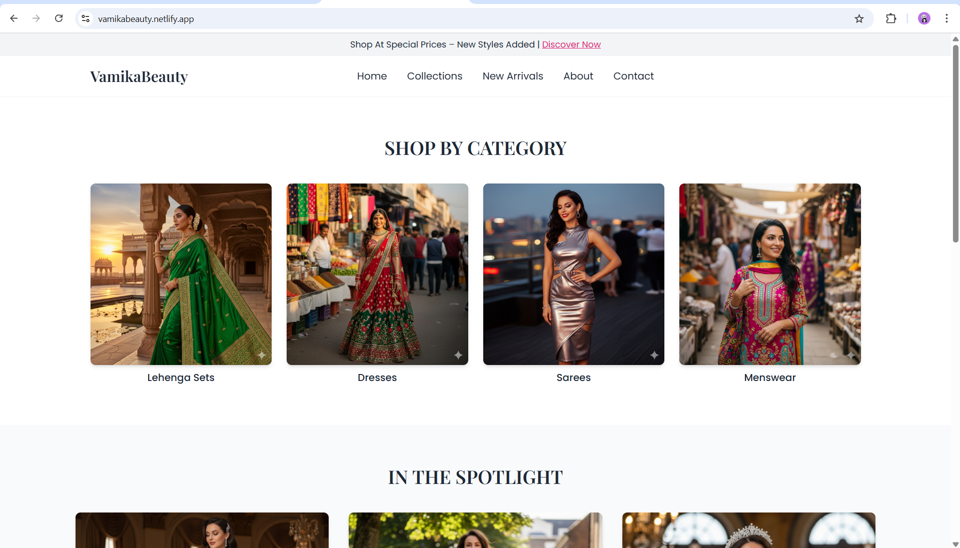 Vamika Beauty E-commerce